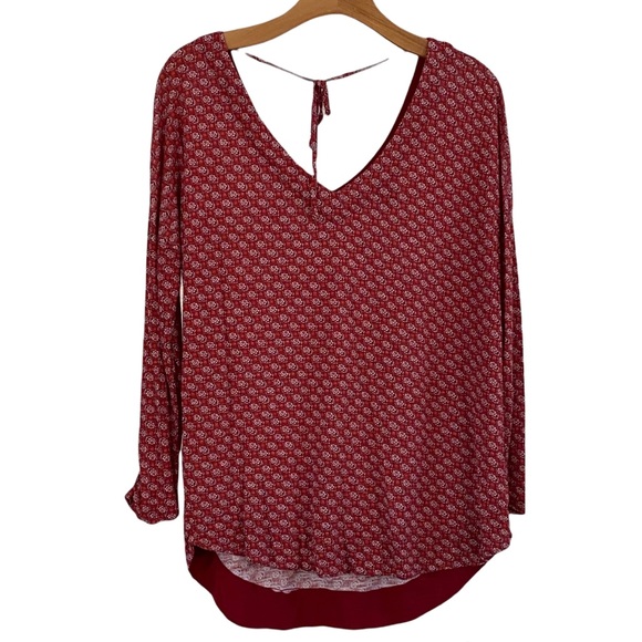 LUCKY BRAND Bohemian 3/4 Sleeve V-Neck Top Size Large - Picture 1 of 5